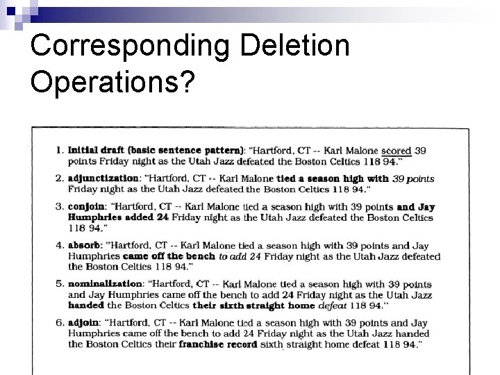 Corresponding Deletion Operations? 