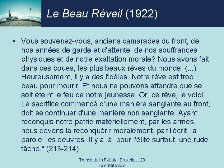 Le Beau Réveil (1922) • Vous souvenez-vous, anciens camarades du front, de nos années