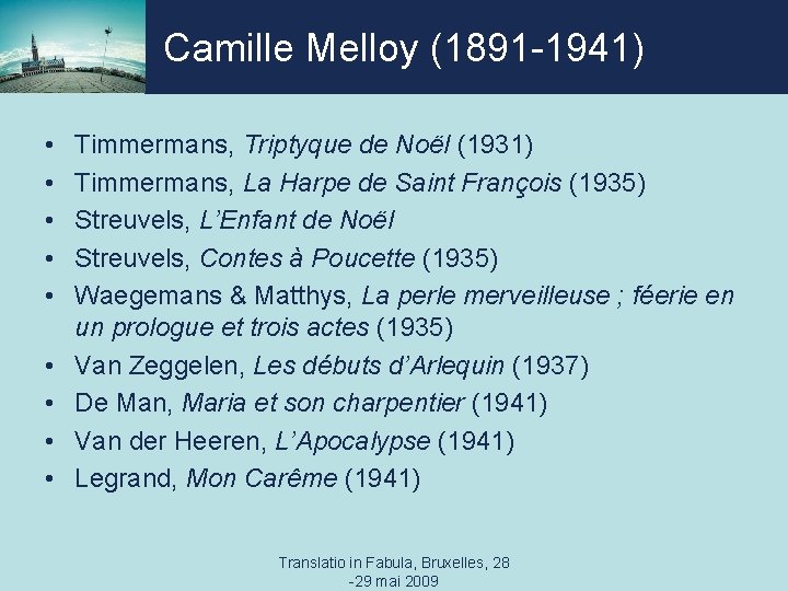 Camille Melloy (1891 -1941) • • • Timmermans, Triptyque de Noël (1931) Timmermans, La