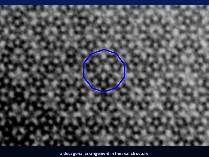 a decagonal arrangement in the real structure 