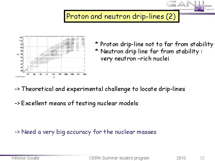 Proton and neutron drip-lines (2) * Proton drip-line not to far from stability * Proton and neutron drip-lines (2) * Proton drip-line not to far from stability *