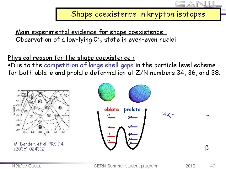 Shape coexistence in krypton isotopes Main experimental evidence for shape coexistence : Observation of Shape coexistence in krypton isotopes Main experimental evidence for shape coexistence : Observation of