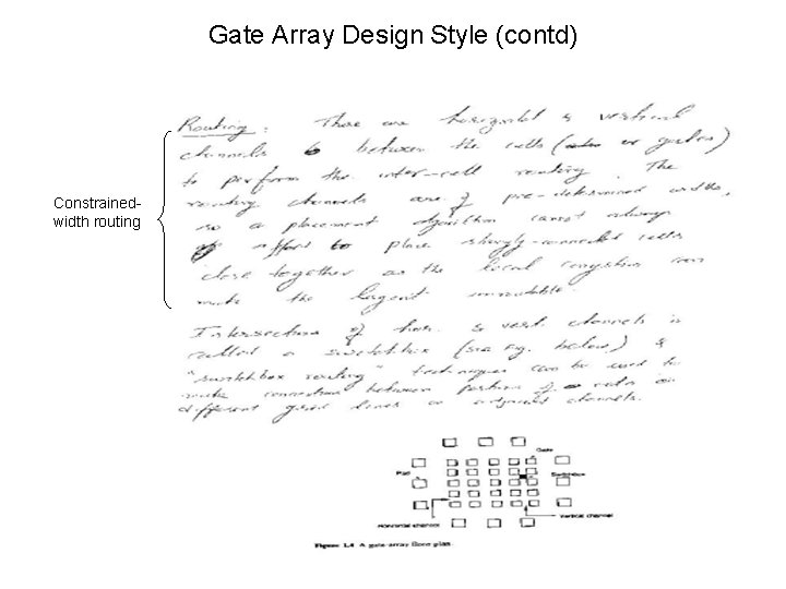 Gate Array Design Style (contd) Constrainedwidth routing Gate Array Design Style (contd) Constrainedwidth routing
