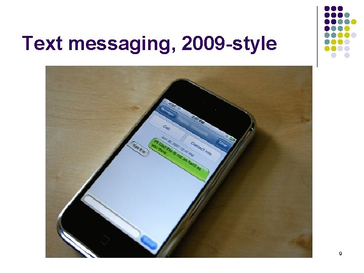 Text messaging, 2009 -style 9 