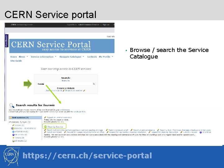 CERN Service portal • Browse / search the Service Catalogue Fourmis https: //cern. ch/service-portal