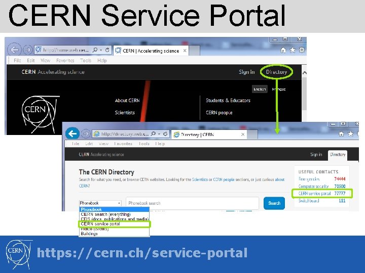 CERN Service Portal https: //cern. ch/service-portal 
