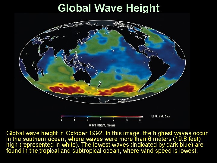 Global Wave Height Global wave height in October 1992. In this image, the highest