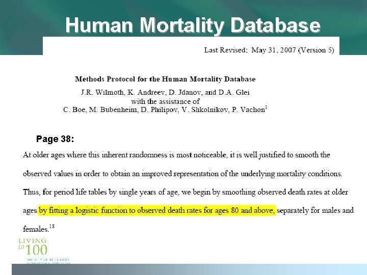 Human Mortality Database Page 38: Human Mortality Database Page 38: