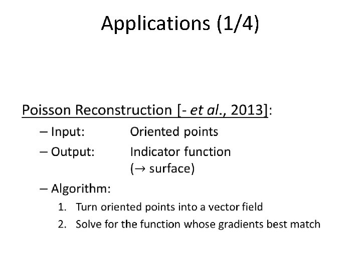 Applications (1/4) • Applications (1/4) •