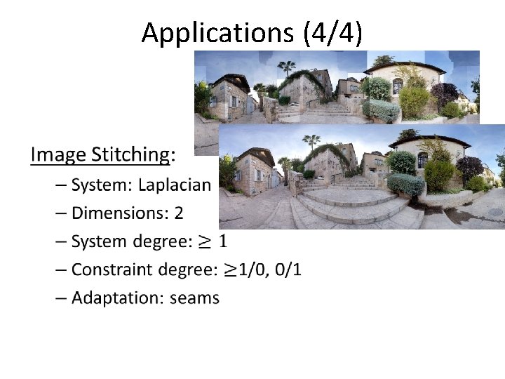 Applications (4/4) • Applications (4/4) •