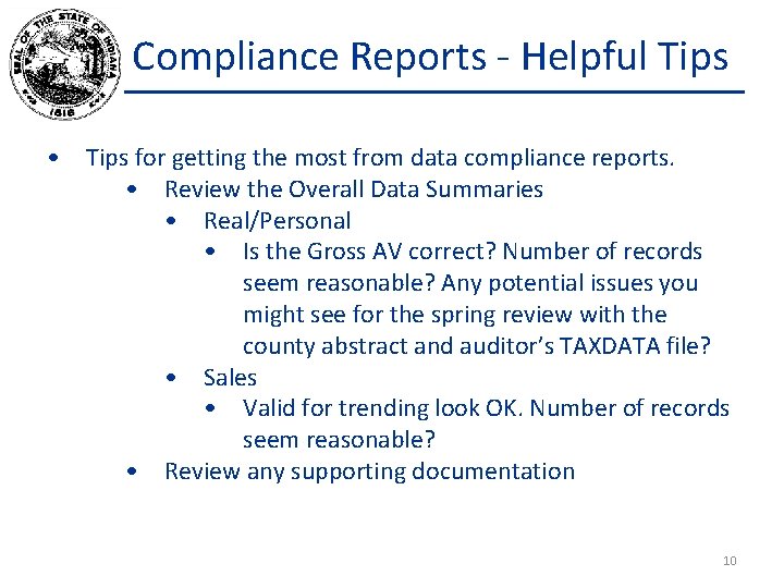 Compliance Reports - Helpful Tips • Tips for getting the most from data compliance