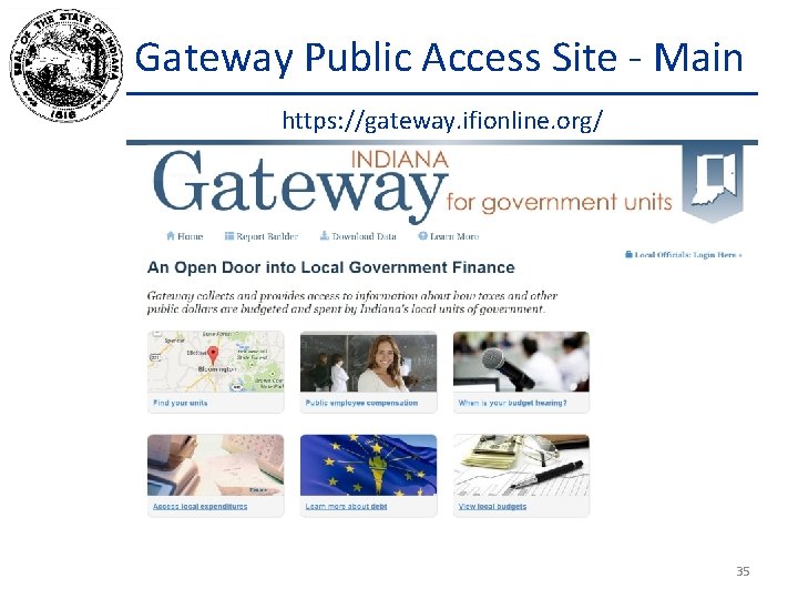 Gateway Public Access Site - Main https: //gateway. ifionline. org/ 35 