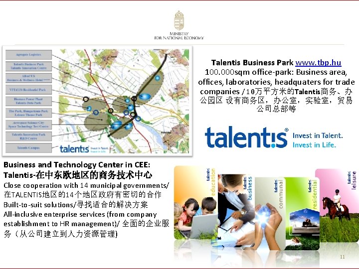 Talentis Business Park www. tbp. hu 100. 000 sqm office-park: Business area, offices, laboratories,