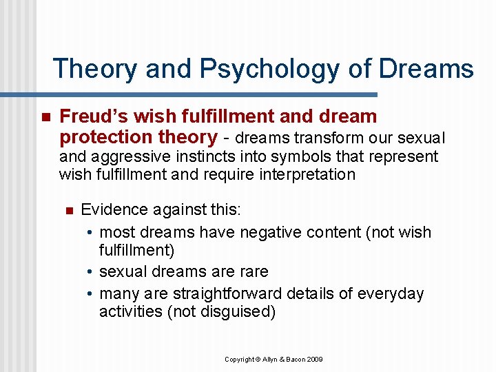 Theory and Psychology of Dreams n Freud’s wish fulfillment and dream protection theory - Theory and Psychology of Dreams n Freud’s wish fulfillment and dream protection theory -