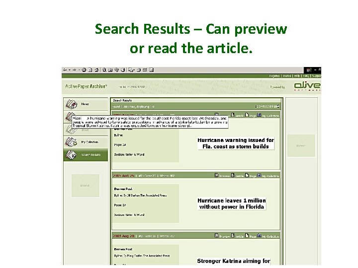 Search Results – Can preview or read the article. 