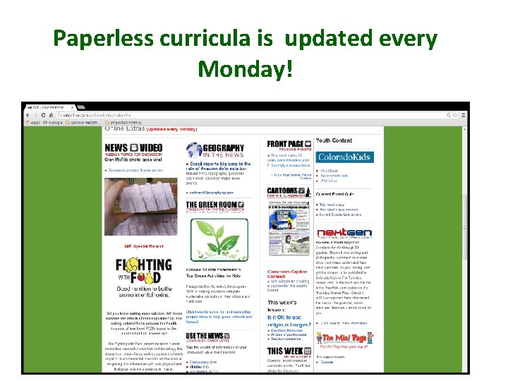 Paperless curricula is updated every Monday! 
