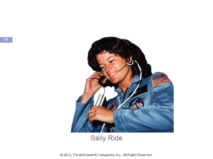 11 Sally Ride © 2015, The Mc. Graw-Hill Companies, Inc. All Rights Reserved. 