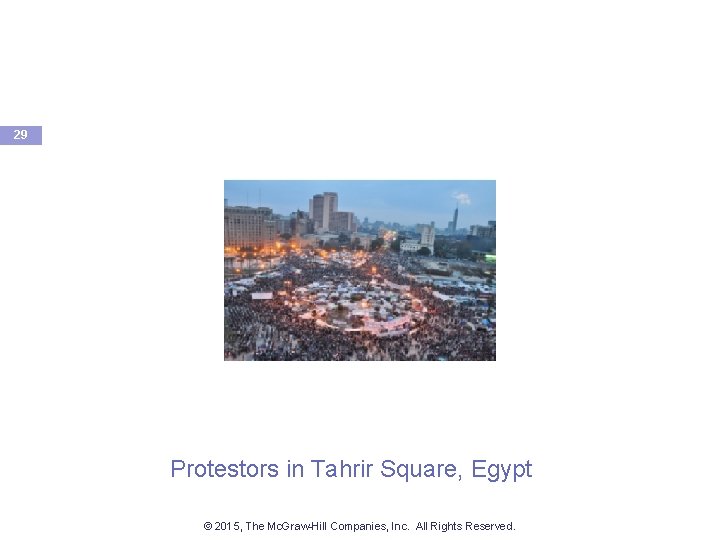 29 Protestors in Tahrir Square, Egypt © 2015, The Mc. Graw-Hill Companies, Inc. All