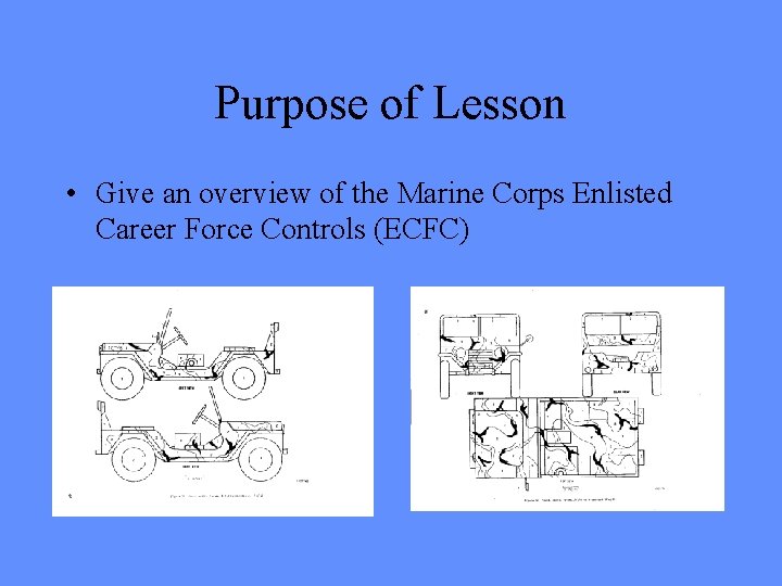 Purpose of Lesson • Give an overview of the Marine Corps Enlisted Career Force