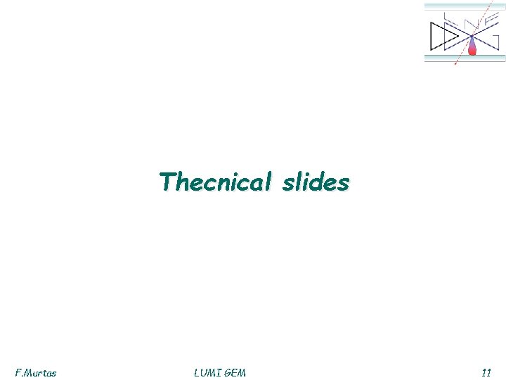 Thecnical slides F. Murtas LUMI GEM 11 
