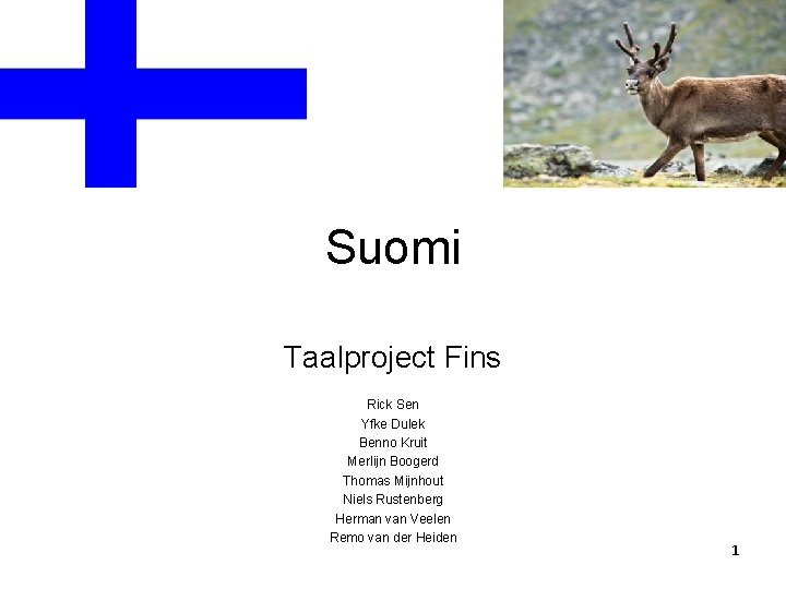 Suomi Taalproject Fins Rick Sen Yfke Dulek Benno Kruit Merlijn Boogerd Thomas Mijnhout Niels