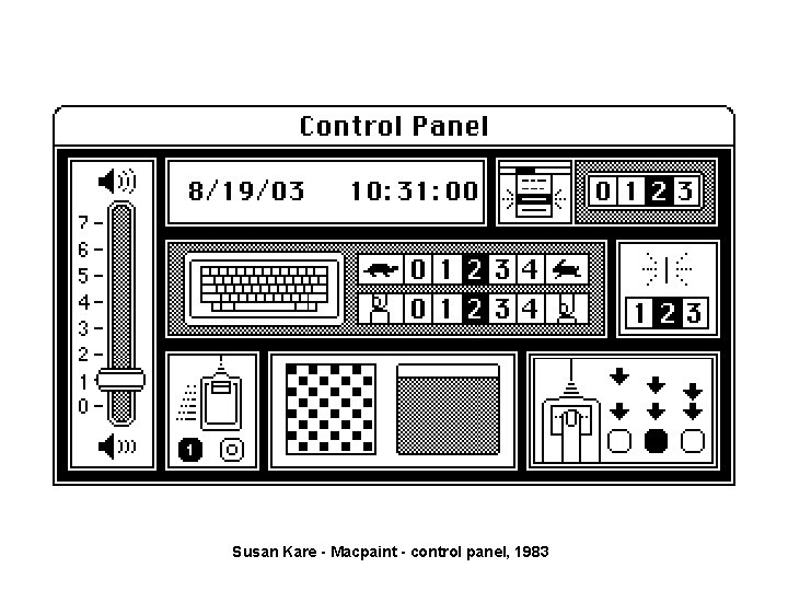 Susan Kare - Macpaint - control panel, 1983 