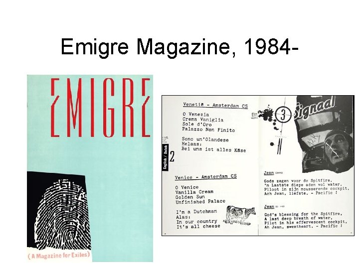 Emigre Magazine, 1984 - 