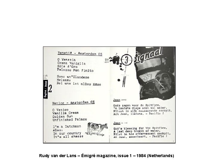 Rudy van der Lans – Émigré magazine, issue 1 – 1984 (Netherlands) 