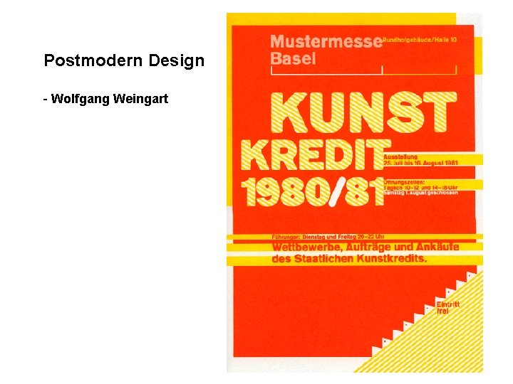 Postmodern Design - Wolfgang Weingart 