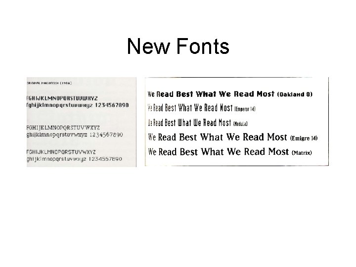 New Fonts 