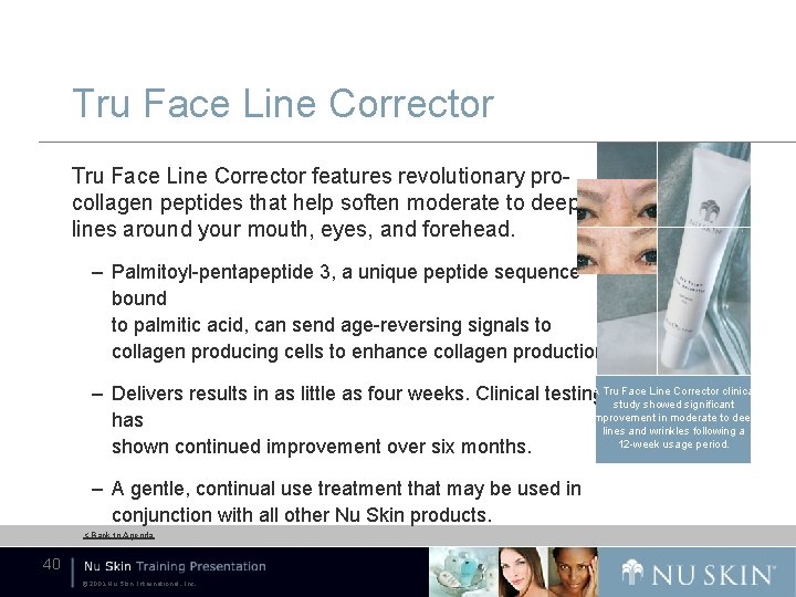 Tru Face Line Corrector features revolutionary procollagen peptides that help soften moderate to deep