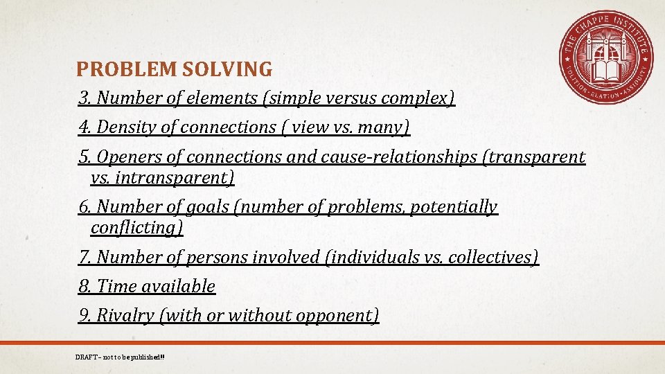 CRITICAL THINKING IN PROBLEM SOLVING AND NEW IDEAS