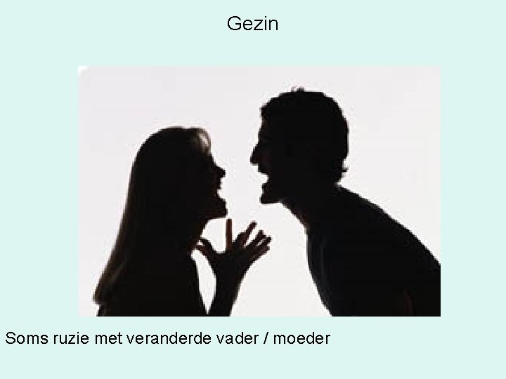 Gezin Soms ruzie met veranderde vader / moeder 