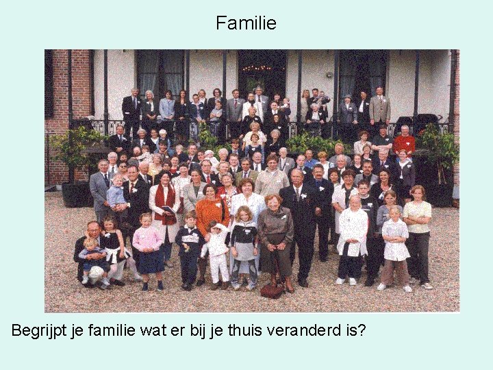 Familie Begrijpt je familie wat er bij je thuis veranderd is? 