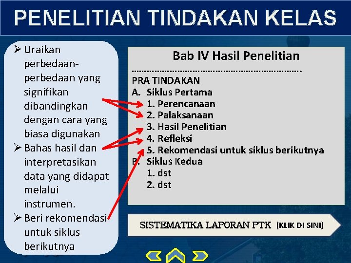 PENELITIAN TINDAKAN KELAS Ø Uraikan perbedaan yang signifikan dibandingkan dengan cara yang biasa digunakan