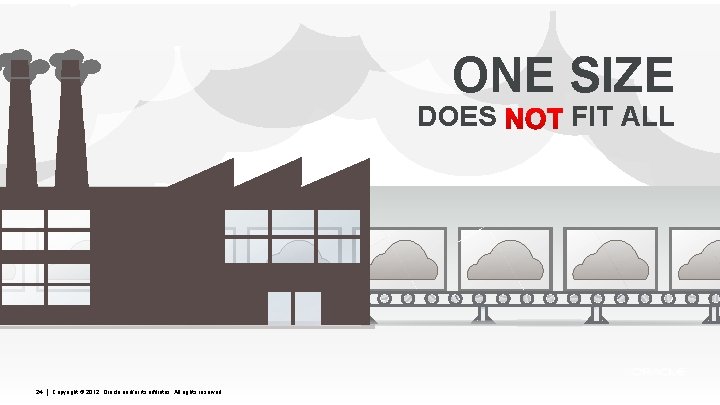 ONE SIZE DOES 24 Copyright © 2012, Oracle and/or its affiliates. All rights reserved. ONE SIZE DOES 24 Copyright © 2012, Oracle and/or its affiliates. All rights reserved.