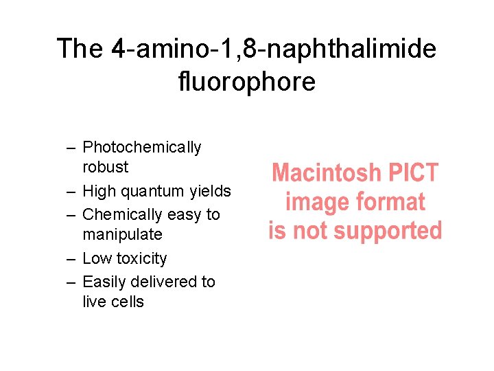 The 4 -amino-1, 8 -naphthalimide fluorophore – Photochemically robust – High quantum yields –