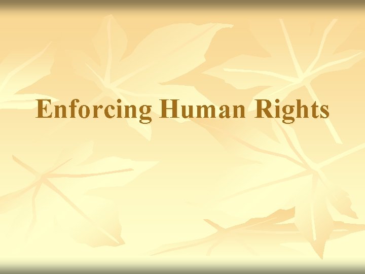 Enforcing Human Rights 