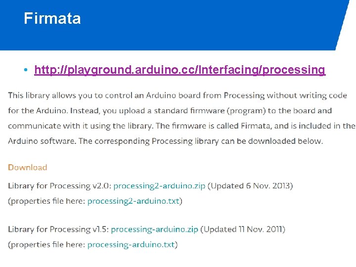 Firmata • http: //playground. arduino. cc/Interfacing/processing Department of Industrial Design 26 -9 -2020 PAGE