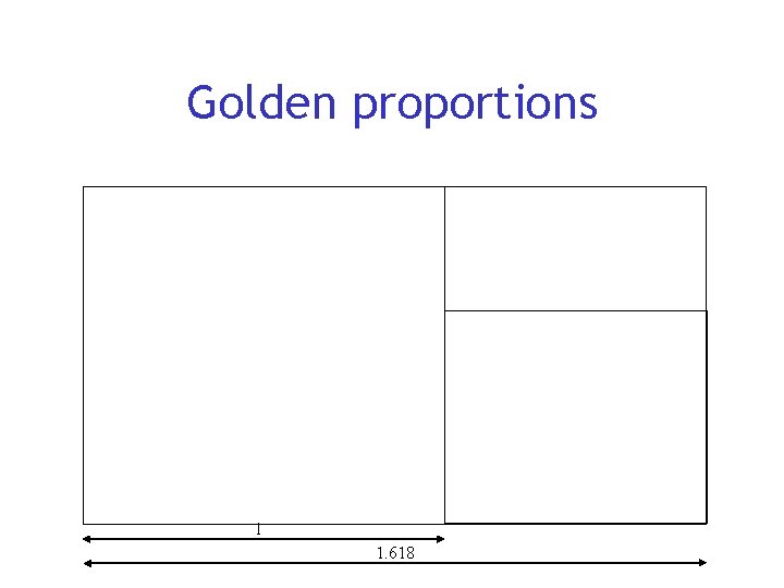 Golden proportions 1 1. 618 
