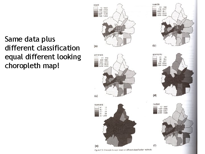 Same data plus different classification equal different looking choropleth map! 