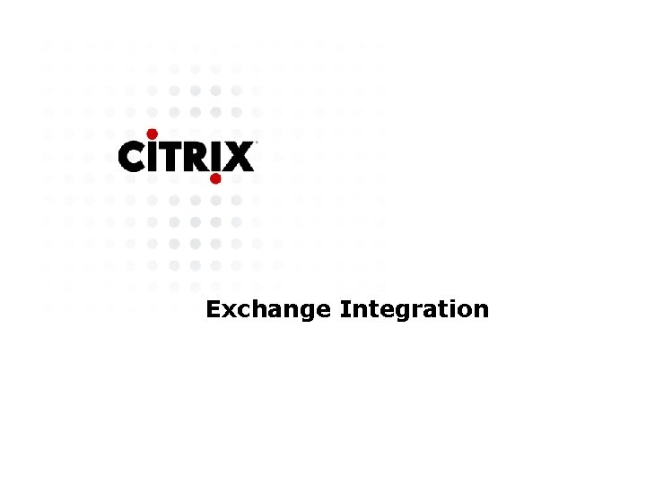 Exchange Integration 