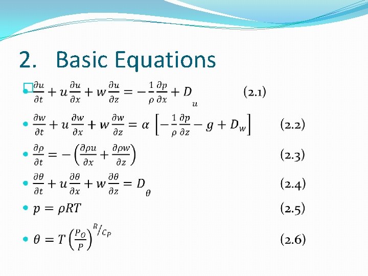 2. Basic Equations � 