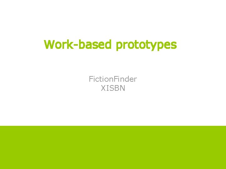OCLC Online Computer Library Center Work-based prototypes Fiction. Finder XISBN Click to edit Master