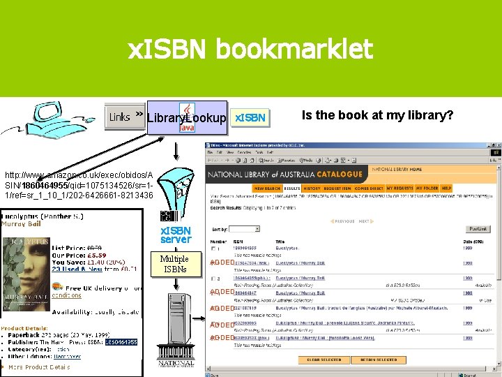 x. ISBN bookmarklet Library. Lookup http: //www. amazon. co. uk/exec/obidos/A SIN/1860464955/qid=1075134526/sr=11/ref=sr_1_10_1/202 -6426661 -8213436 x.