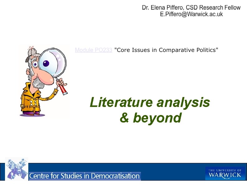 Literature analysis & beyond 