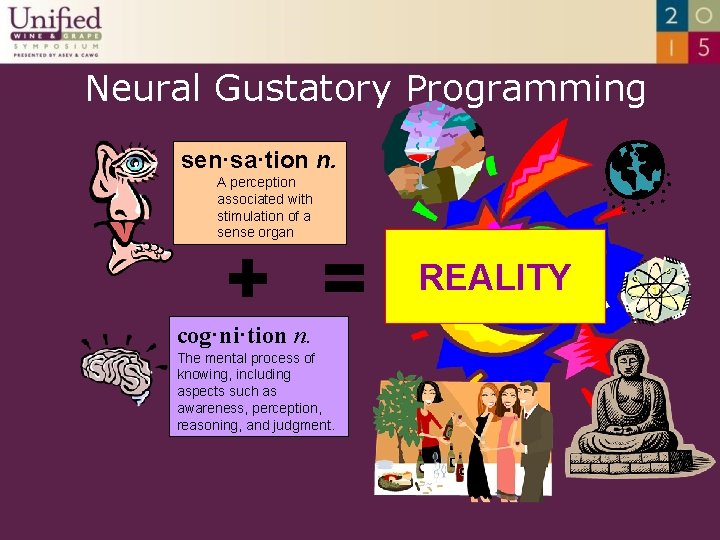 Neural Gustatory Programming sen·sa·tion n. A perception associated with stimulation of a sense organ