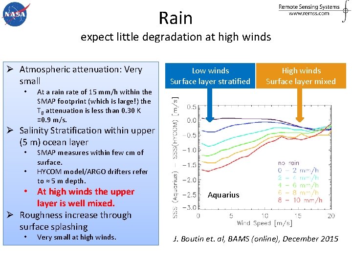 Rain expect little degradation at high winds Ø Atmospheric attenuation: Very small • Low