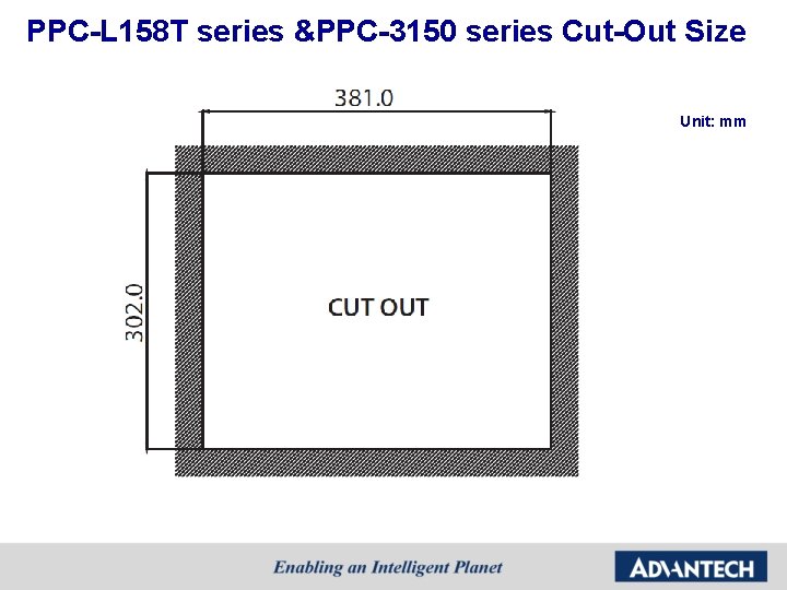 PPC-L 158 T series &PPC-3150 series Cut-Out Size Unit: mm 