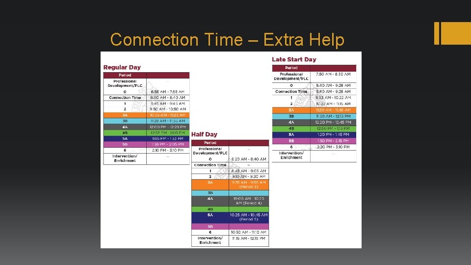 Connection Time – Extra Help 